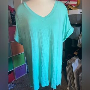 Zenana Outfitters Aqua V-Neck Tee